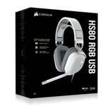 Corsair HS80 RGB White- Dolby Atoms 3D, Pulse Sound, Dolby 7.1 Surroud, USB - Gaming Headset PC,PS5, Headphones