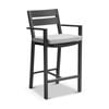 Santorini Outdoor Aluminium Bar Stool Charcoal & Textured Grey Cushions