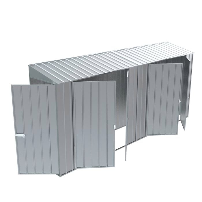 Build-a-Shed 0.8 x 4.5 x 2.0m Zinc Skillion Double Door Plus Hinged Side Doors Shed