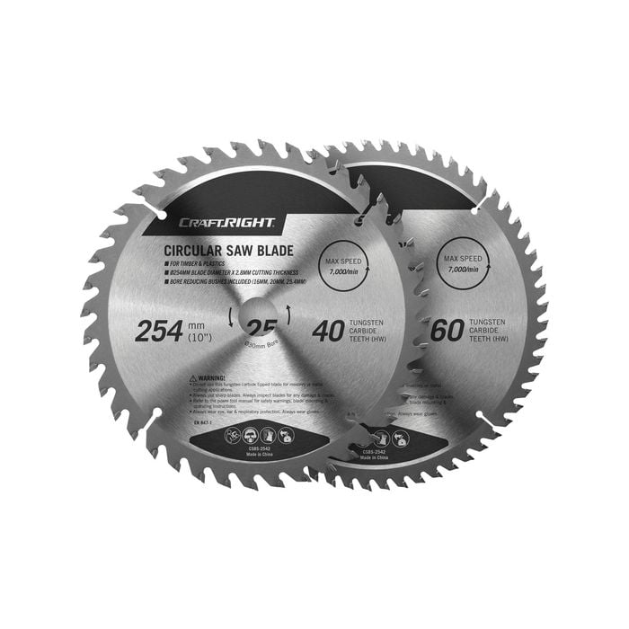 Craftright 254mm 40 And 60 TCT Circular Saw Blade Set