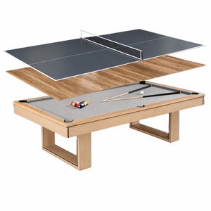 TOPONE Ludo 3-IN-1 Pool Table | Billiard, Table Tennis & Dining Combo 7FT/8FT - Grey, 7FT TABLE