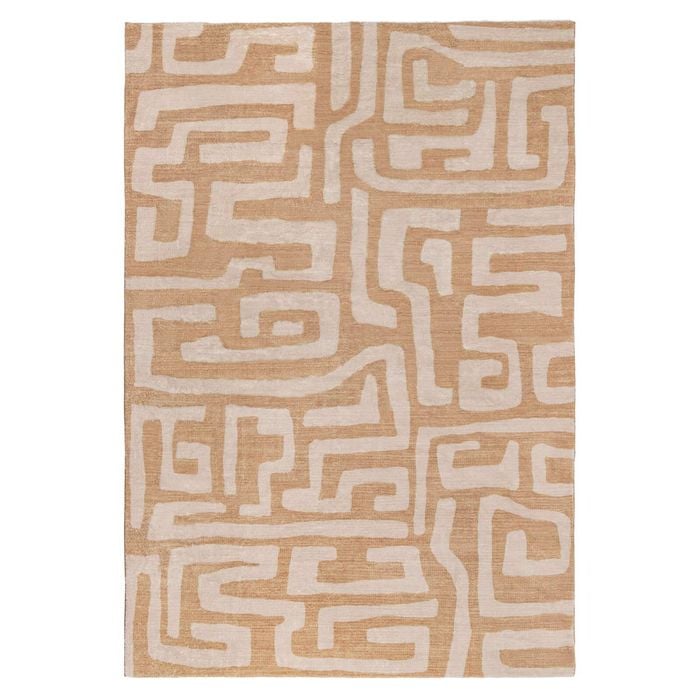 Loopsie-400cm X 300cm-sahab Brown And Beige Aztec Washable Rug