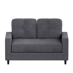 Ufurniture 2-Seater Sofa 132cm Loveseat Sofa Small Couch for Living Room Small Spaces Apartments Grey
