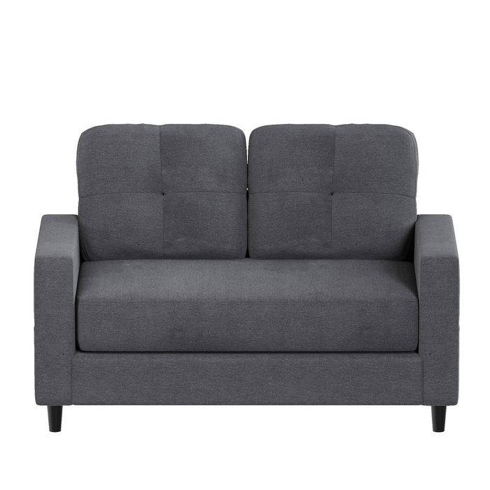 Ufurniture 2-Seater Sofa 132cm Loveseat Sofa Small Couch for Living Room Small Spaces Apartments Grey