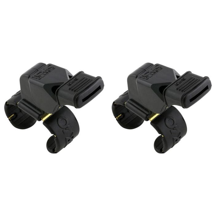2PK Fox 40 Summit Classic CMG Whistle Sports Accessory w/ Fingergrip Black