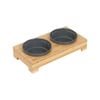 Baxter Bone Medium Charcoal Two Tone Double Pet Bowl