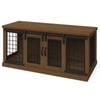 Paws and Willow Open Plan Espresso with Espresso Top  Wooden Dog Crate Barn Doors with Mesh