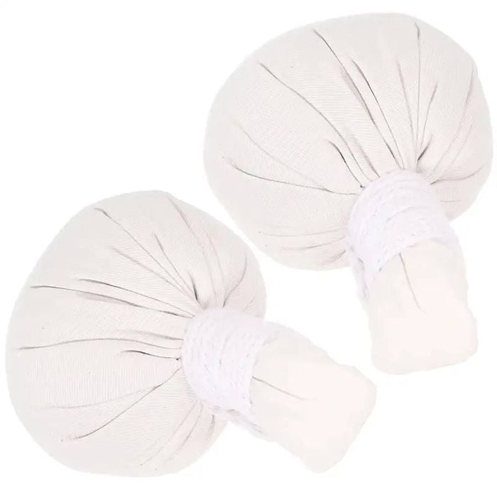 NNEOBA 2pcs Herbal Massage Pouches Spa Compress Balls White