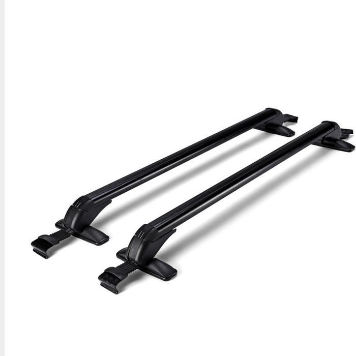 One Pair Roof Rack Cross Bars Suv Sedan Luggage Carrier Rain Grooves Black