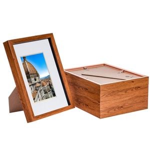 Nicola Spring 3D Shadow Box Frames with A5 Mount - A4 (8" x 12") - Dark Wood - Pack of 5