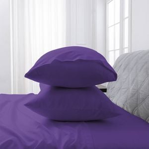 LINENOVA 2PCS Bamboo Blend Cooling Pillowcases Pillow Case - Purple,Queen