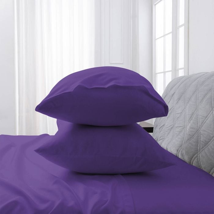 LINENOVA 2PCS Bamboo Blend Cooling Pillowcases Pillow Case - Purple,Queen