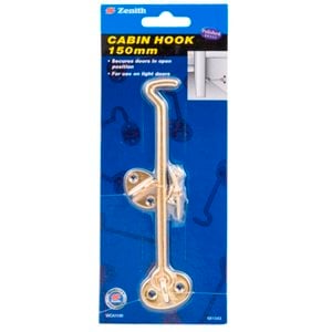Zenith Cabin Hook 150mm Polished Brass