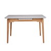 Raimon Furniture Tayson Rectangular Extension Kitchen Dining Table 140-180cm Wooden Frame Light Grey Ceramic
