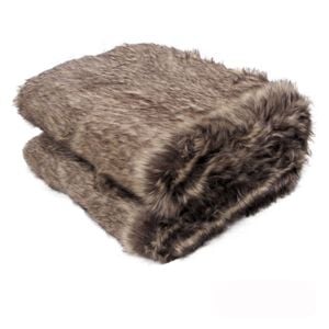 Sia Luxury Range Faux Fur Throw Rug 127 x 152 cm Sand Fox