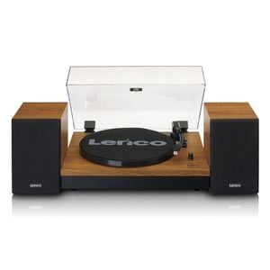 Lenco Turntable Record Player with Bluetooth & 2 Separate Speakers Wood
