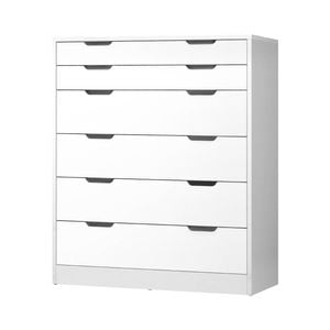 Oikiture 6 Chest of Drawers Tallboy Dresser White