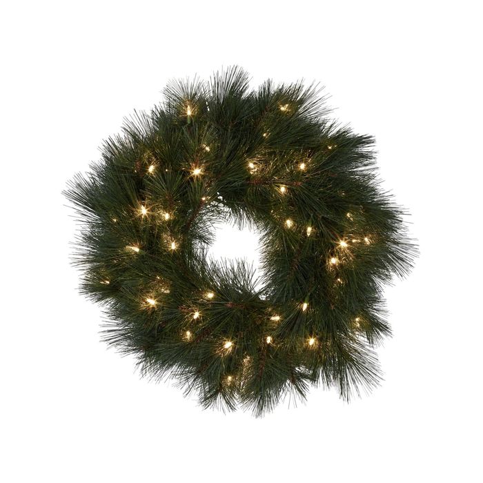 Christabelle 61cm Christmas Wreath Long Needle with LED Lights Front Door Decoration Ornament