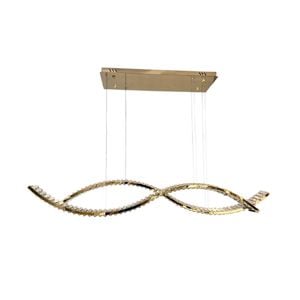 Element Lighting KARL 2 Wave Crystal Pendant Tri-colour LED (Gold)