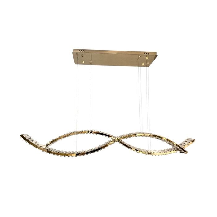 KARL 2 Wave Crystal Pendant Tri-colour LED (Gold)