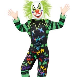 Ha-ha Evil Neon Boys Clown Halloween Costume - 8-10