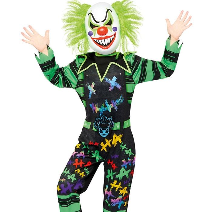 Ha-ha Evil Neon Boys Clown Halloween Costume - 8-10