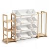 Playpals Kids Toy Storage Organizer w/ 12 Toy Storage Bins, Side Shelves and Stuffed Animal Storage