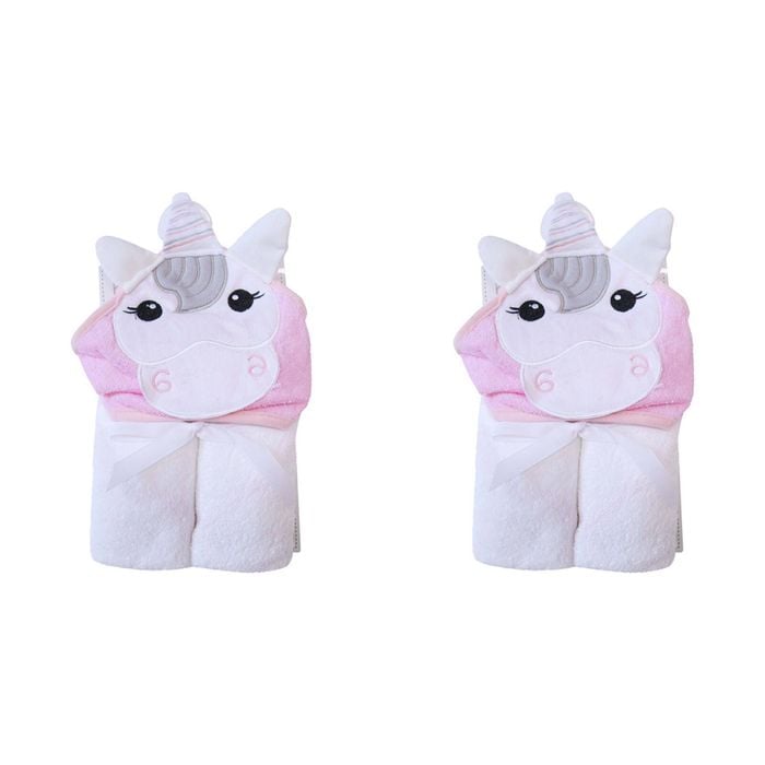 2PK LVD Kids Hooded Soft Towel Unicorn Home Decor/Bathroom