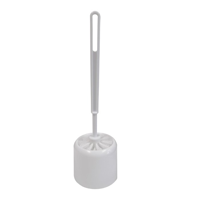 Barelli White Plastic Toilet Brush and Holder