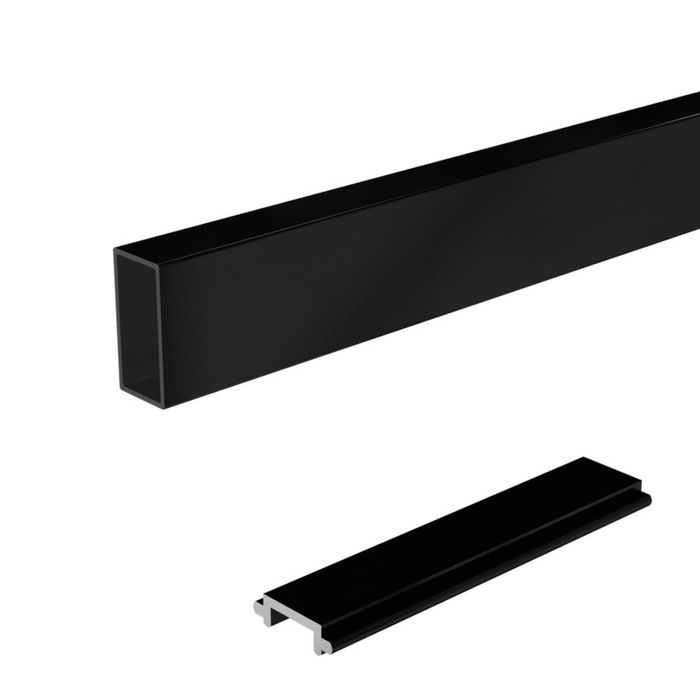 Peak 1800mm Black Aluminium Deck Balustrade Wide Baluster and Spacer Kit - Black