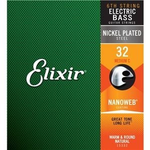 Elixir #15332 Bass Guitar Musical Instrument Nano Coating 0.032 Single String