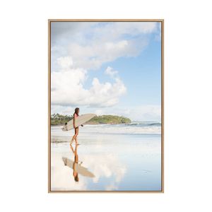 Artey | Morning Surf - Framed Canvas - Natural Frame - 110 x 165cm