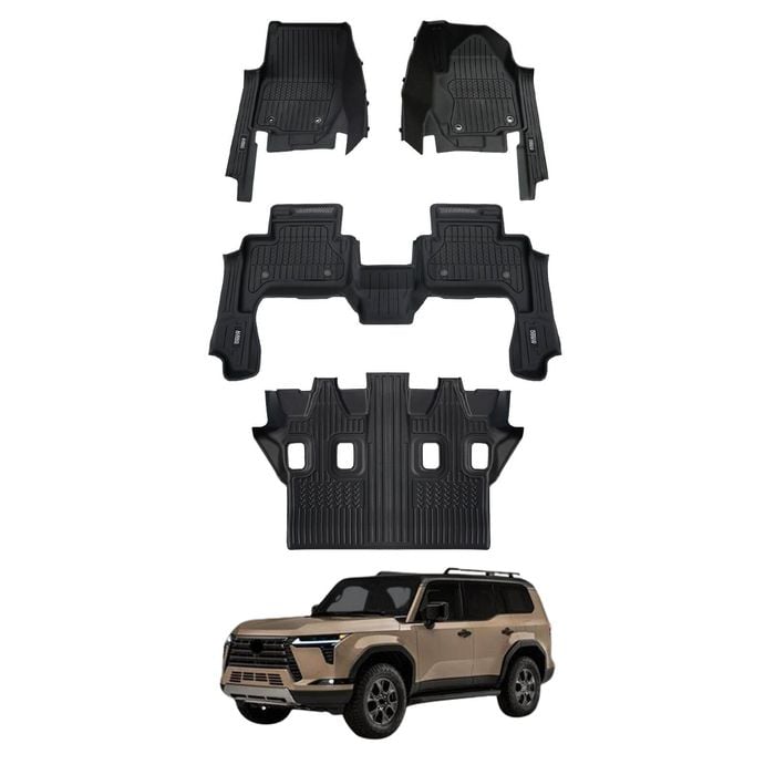 AUSGO 3-Row Set 7D Injection Floor Mats for Lexus GX550 Sports Luxury 2024-Onwards Floor Liners