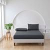 Essn 500tc Cotton Sateen Fitted Sheet Set Charcoal- King