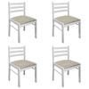 vidaXL 4x Solid Rubber Wood Dining Chairs White Velvet Kitchen Dinner Chair