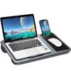 Portable Laptop Desk with Device Ledge, Mouse Pad and Phone Holder for Home Office (Silver, 40cm)
