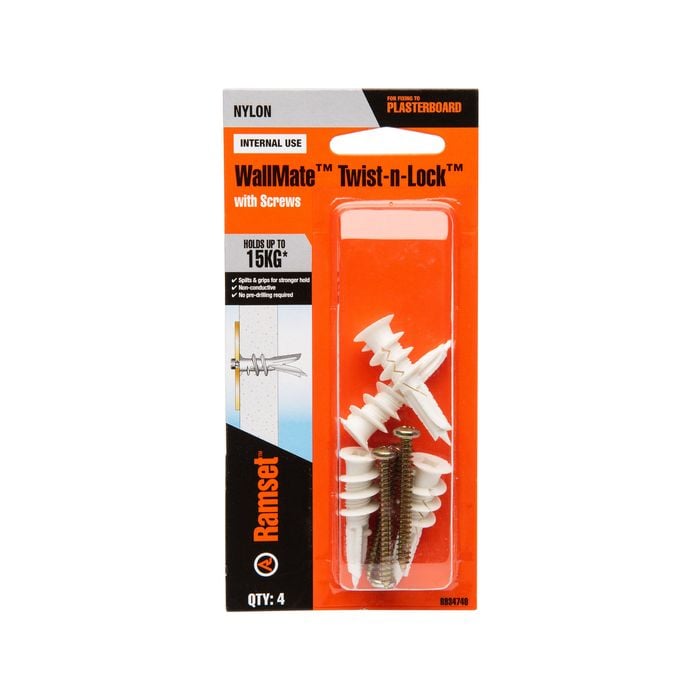 Ramset Wallmate Twist N Lock - 4 Pack