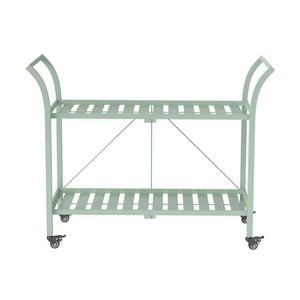 Hamptons 2 Tier Metal Bar Cart Green