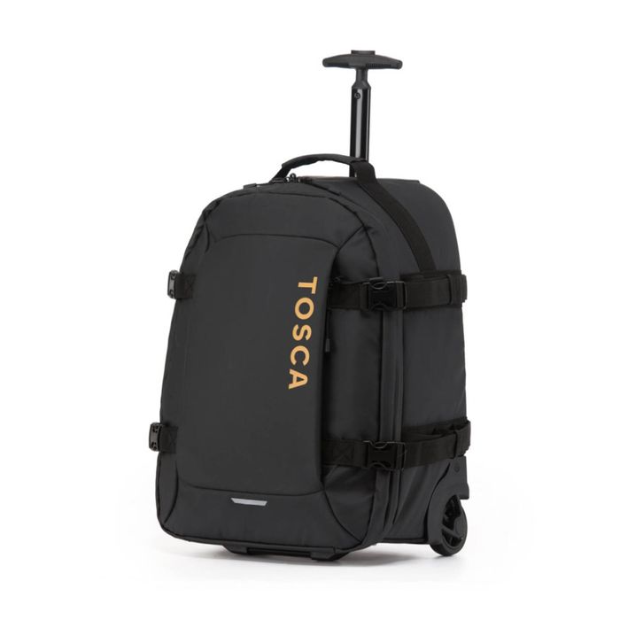 Tosca Delta 51cm Deluxe Lightweight Onboard Trolley Case Backpack Black 32L