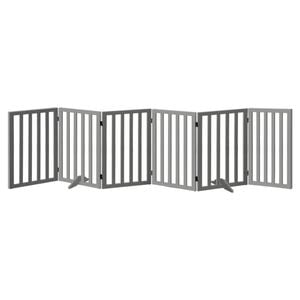 Alopet Wooden Pet Gate Dog Fence 284x80cm 6 Panels Safety Stair Barrier Security Door