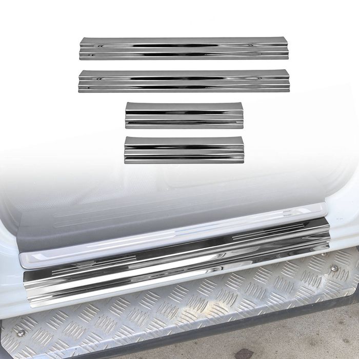 AUSGO Door Sill Protector for Mitsubishi Triton Dual Cab 2015-2024 Stainless Steel Scuff Plate Cover