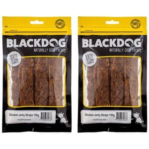 2x Blackdog 120g Naturally Good Pet/dog Chicken Jerky Straps Healthy Treats/food