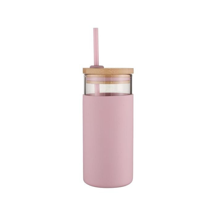 Avanti Glass Smoothie Tumbler w/ Straw 500ml Pink