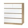 Oikiture 5 Chest of Drawers Dresser Table Wooden White