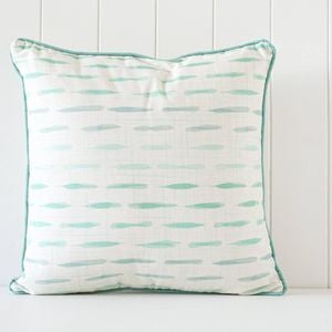 Rayell Indoor Square Cushion Lines Print Green 45x45cm