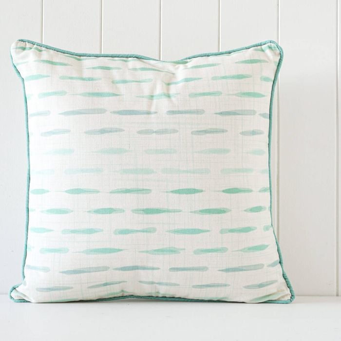 Rayell Indoor Square Cushion Lines Print Green 45x45cm