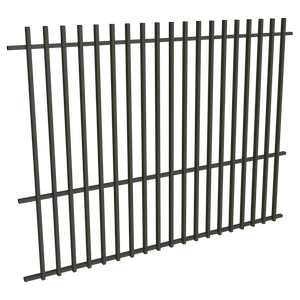 ProtectorAl 1201-2399W x 1800H Woodland Grey Aluminium Batten Pool Fence Panel with Mid Rail