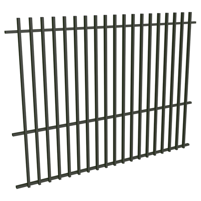 ProtectorAl 1201-2399W x 1800H Woodland Grey Aluminium Batten Pool Fence Panel with Mid Rail