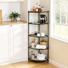 Homfurn 5-tier Corner Shelf – Space-saving 90° Design, Metal Frame, Pp Shelves, 15kg Per Shelf, Black