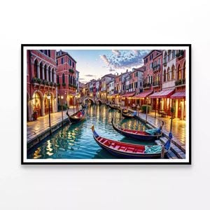 Venice Canals with Buildings  Print 100% Australian Made 90x60cm  (Poster)